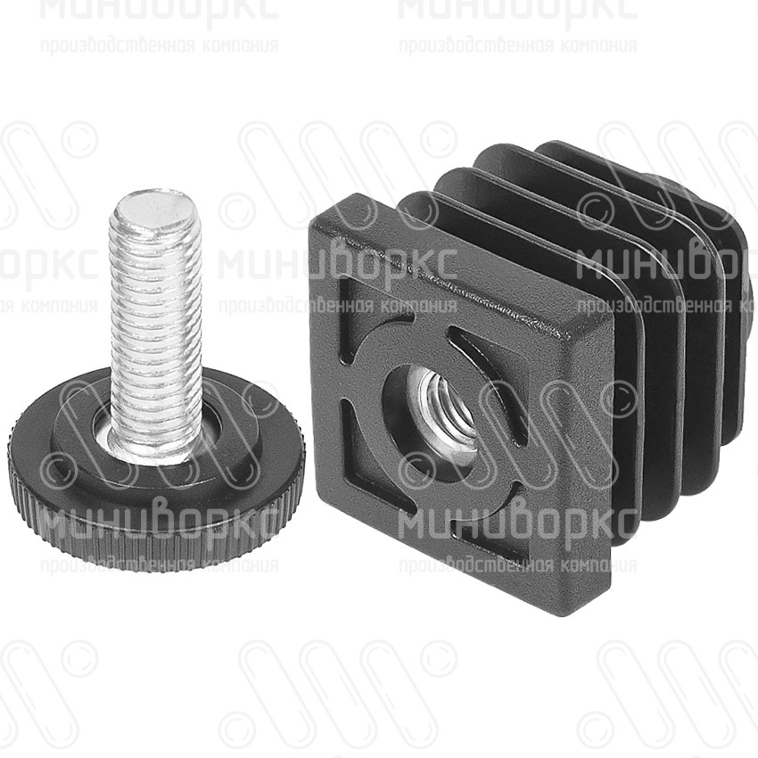 Комплекты квадратных заглушек с опорами 30x30 – 30-30M8.D32x15 | картинка 7